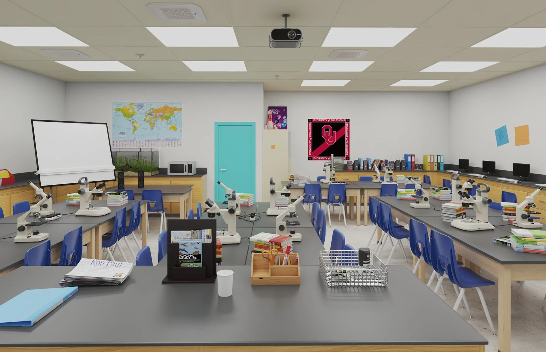 Detail School Science Laboratory Interior Architecture 3D Model_05